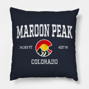 Maroon Peak Colorado 14ers Vintage Athletic Mountains Pillow