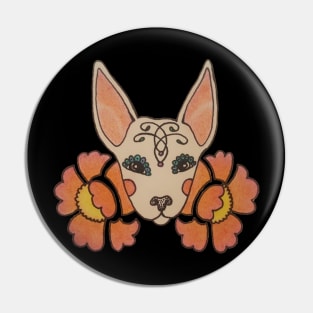 Xolo and Flowers Pin