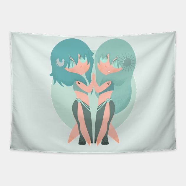 Gemini Horoscope Tapestry by Ohhaphrodite