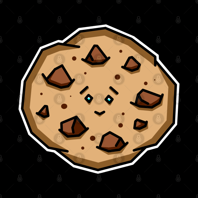 Cute and Happy Chocolate Chip Cookie with a Smiley Face Gift - Cookie by Bleeding Red Paint