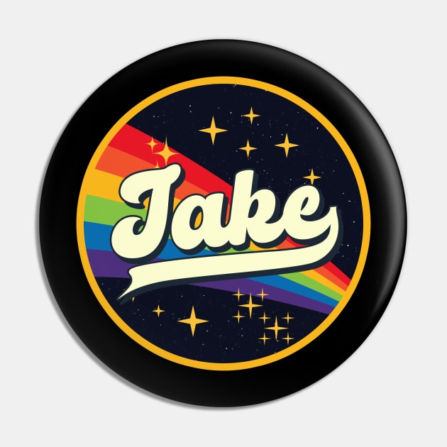 Jake // Rainbow In Space Vintage Style Pin by LMW Art