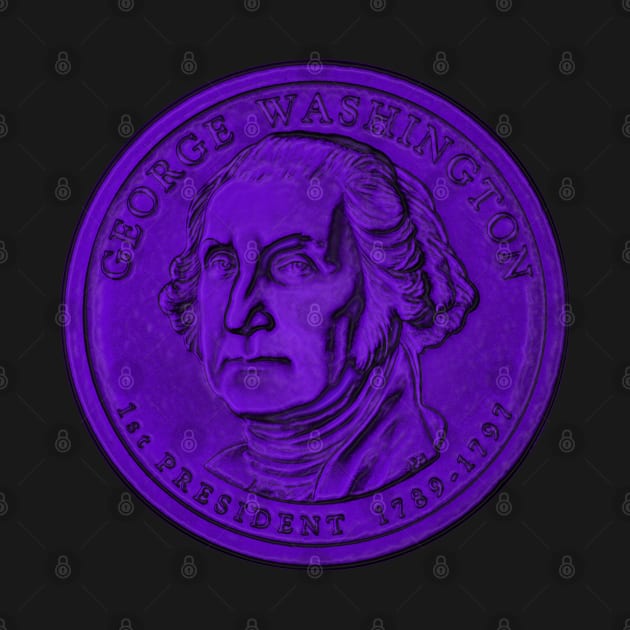 USA George Washington Coin in Purple by The Black Panther