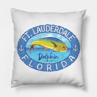 Ft. Lauderdale, Florida, Leaping Dolphin Pillow