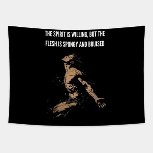 The Spirit is Willing v3 (text on top) Tapestry
