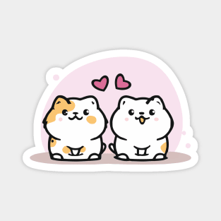 Cute cat couple valentine Magnet