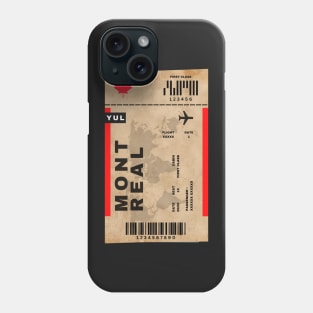 Montreal Boarding Pass Québec Canada YUL Destination Ticket Phone Case