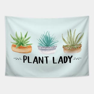 Plant Lady Watercolor Potted Plants Tapestry