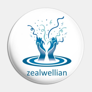Be a zealwellian! (blue) Pin