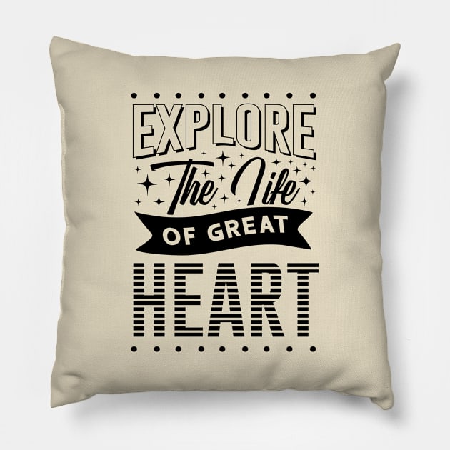 explore the lile of great heart Pillow by busines_night