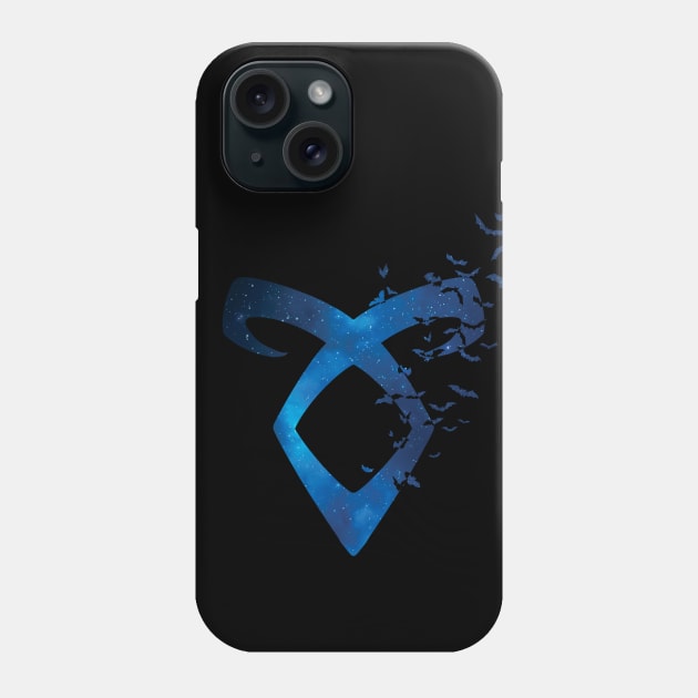 Shadowhunters rune - Angelic power rune with bats (blue galaxy) - gift idea Phone Case by Vane22april