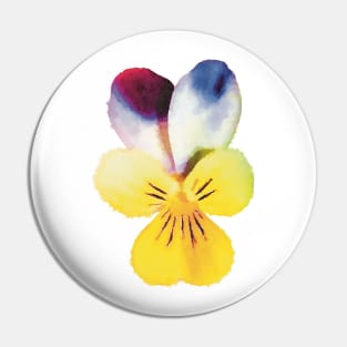 Yellow and Purple Johnny Jump-Up Flower Pin