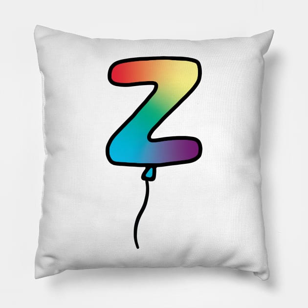 Initial Monogram Balloon Letter Z Pillow by murialbezanson