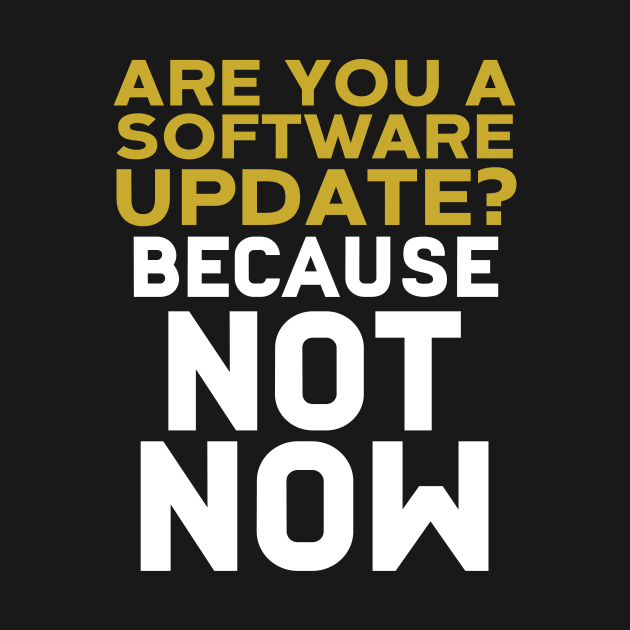 Are You A Software Update? Because Not Now by Eugenex