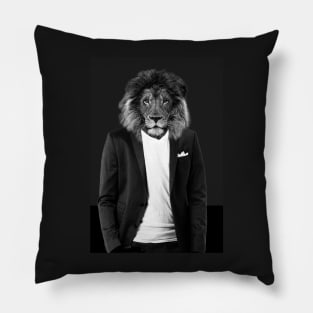 Lion in suit hipster - art print variant Pillow