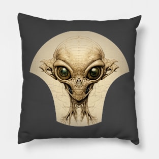 Alien - Davinci Sketch Pillow