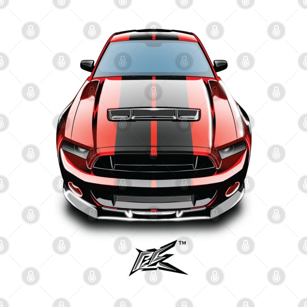 ford mustang gt500 red by naquash