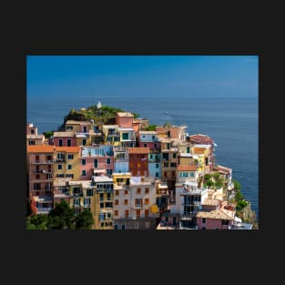 View on the cliff town of Manarola, one of the colorful Cinque Terre on the Italian west coast T-Shirt