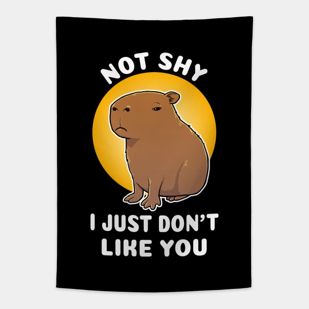 Not shy I just don't like you Capybara Cartoon Tapestry by capydays