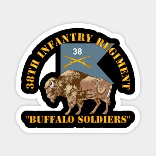 38th Infantry Regiment - Buffalo Soldiers w 38th Inf Guidon Magnet