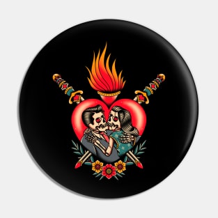 Skull love dead Pin