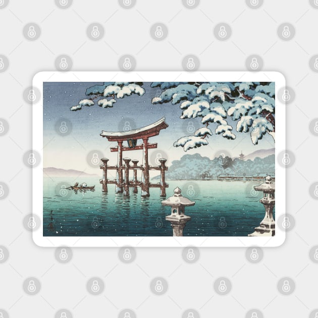 Snow in Miyajima by Tsuchiya Koitsu Magnet by Takeda_Art