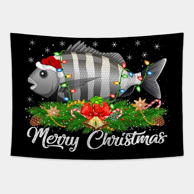 Fishing Lover Matching Santa Hat  Fish Christmas Tapestry by kasperek