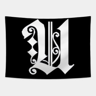 Silver Letter U Tapestry