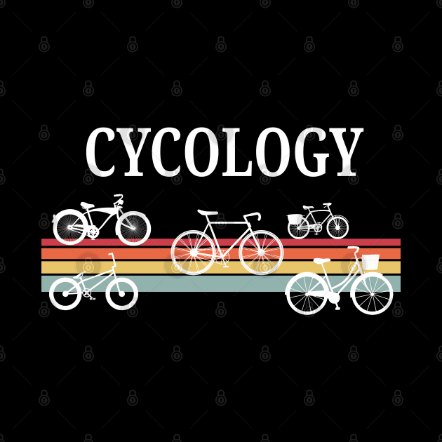 Cycology Funny Psychology Cyclist Bike pun by Surfer Dave Designs