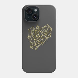 Abstract Lines New Yellow with Grey Phone Case