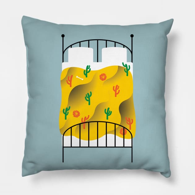 Desert bed Pillow by Neil Webb | Illustrator