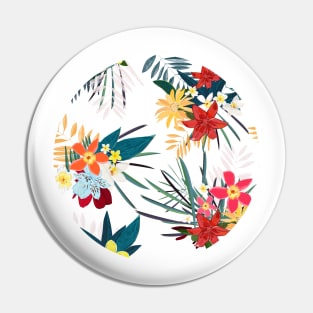 Frangipani, lily palm leaves tropical vibrant colored trendy flower Pin