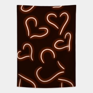 Neon Hearts Red Tapestry