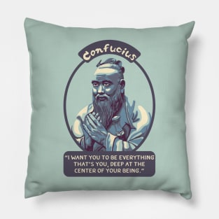 Confucius Portrait and Quote Pillow