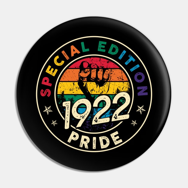 Vintage 1922 Gay Shirt Pride LGBT Gift Equality Outfit Birthday Pin by thangrong743