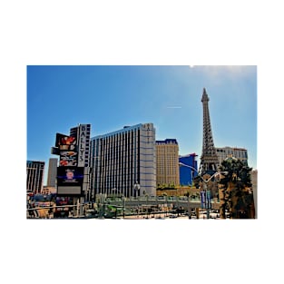 Eiffel Tower Paris and Ballys Hotel Las Vegas America T-Shirt