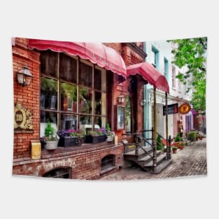 Alexandria VA - Red Awnings on King Street Tapestry