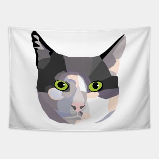 WPAP cat black and white Tapestry