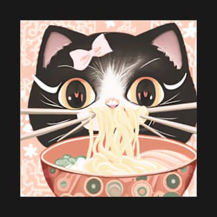 Kwaii Ramen Cat T-Shirt