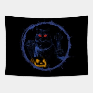 spooky halloween cat t-shirts Tapestry