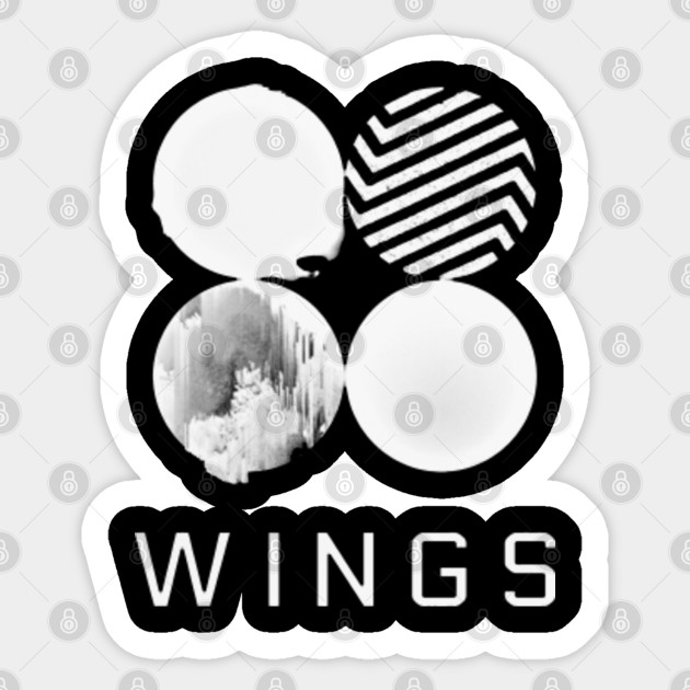 Bts Wings Logo Black Bts Sticker Teepublic