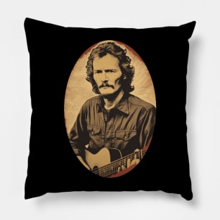 Gordon Lightfoot Acoustic Guitar Vintage Pillow