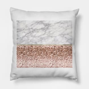 Warm chromatic - white marble Pillow