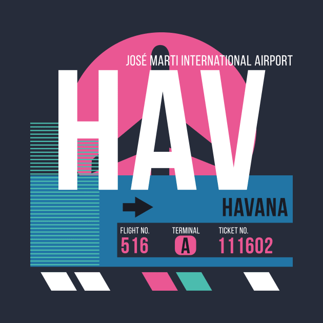 Havana (HAV) Airport Code Baggage Tag by SLAG_Creative