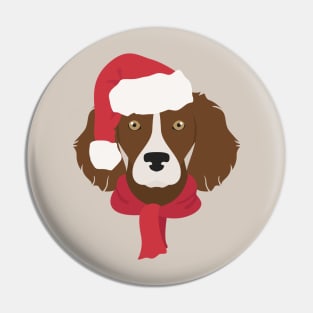 Brittany Spaniel Christmas Dog Pin