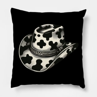 Cow print cowboy hat Pillow