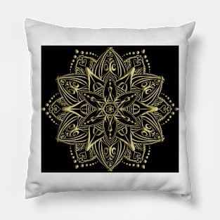 Gold Mandala 5 Pillow