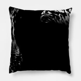 Black Abstract Modern Art Pillow