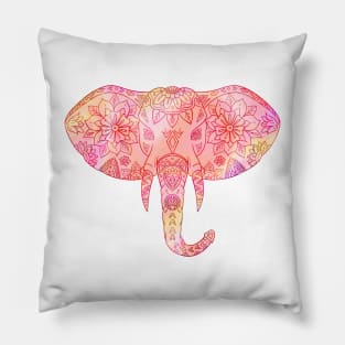 Floral Mandala Elephant Pillow