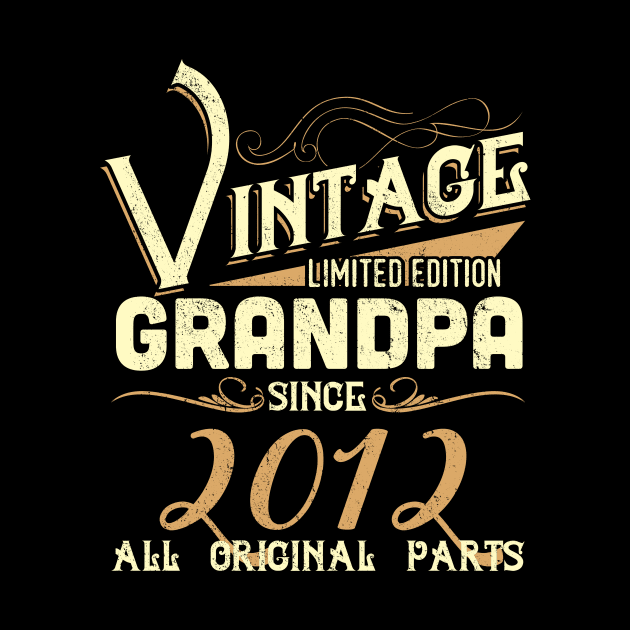 Vintage Grandpa Since 2012 Funny Man Myth Legend Daddy by johnbbmerch