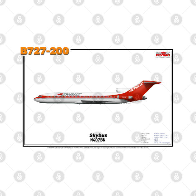 Boeing B727-200 - Skybus (Art Print) by TheArtofFlying